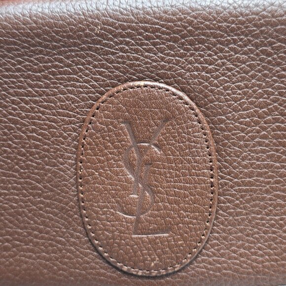 Yves Saint Laurent YSL Brown Wave Leather Clutch - Picture 3 of 13